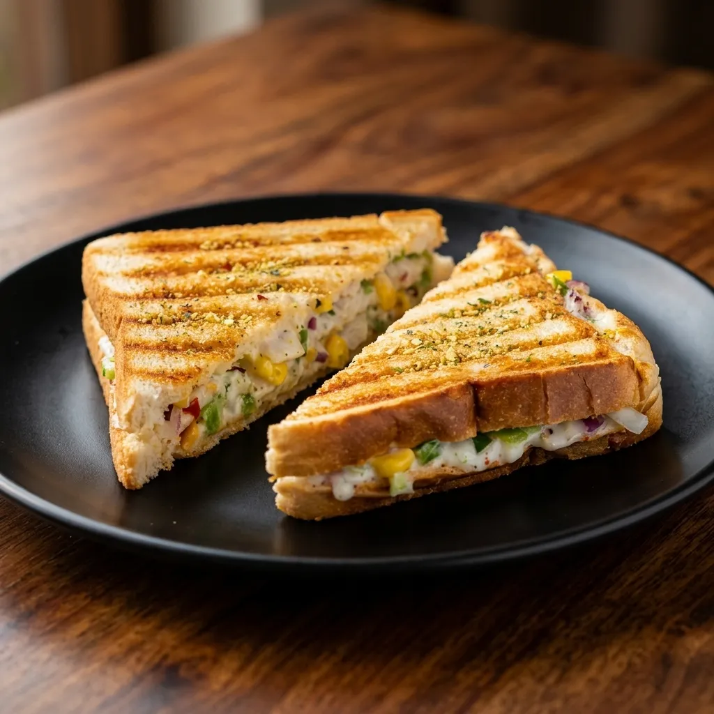 Grilled veg sandwich served as a quick bite at Cafe Lake Louise for hikers in Banff National Park